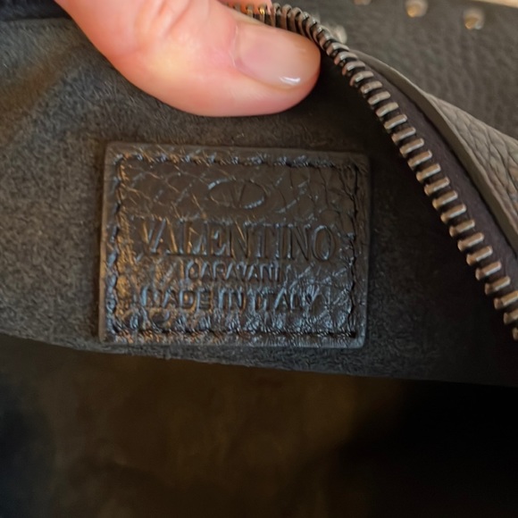 Valentino Rockstud NEW Leather Pouch Clutch black authentic - Picture 6 of 17